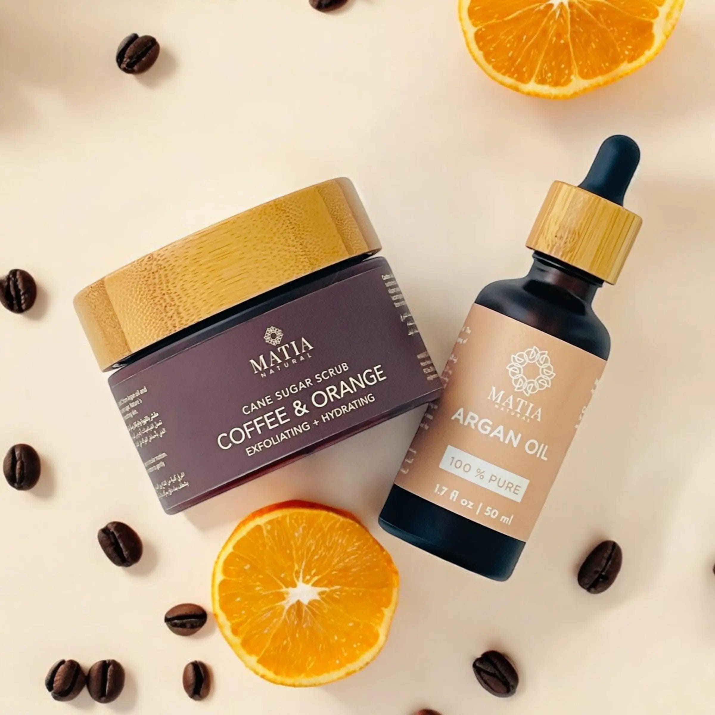 Argan Oil + Coffee and Orange Scrub set