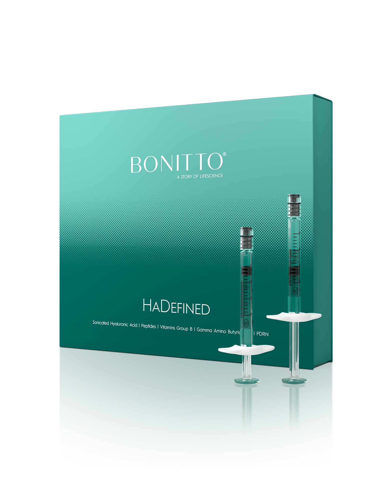 BONITTO®- HADEFINED 2-Piece Needle-Free Skin Booster with Sonicated Hyaluronic Acid, Peptides, Vitamin B Complex, PDRN & Gamma-Aminobutyric Acid – 0.5ml + 1.5ml | Deep Hydration, Skin Energy Boost, Anti-Stress & Repair Serum
