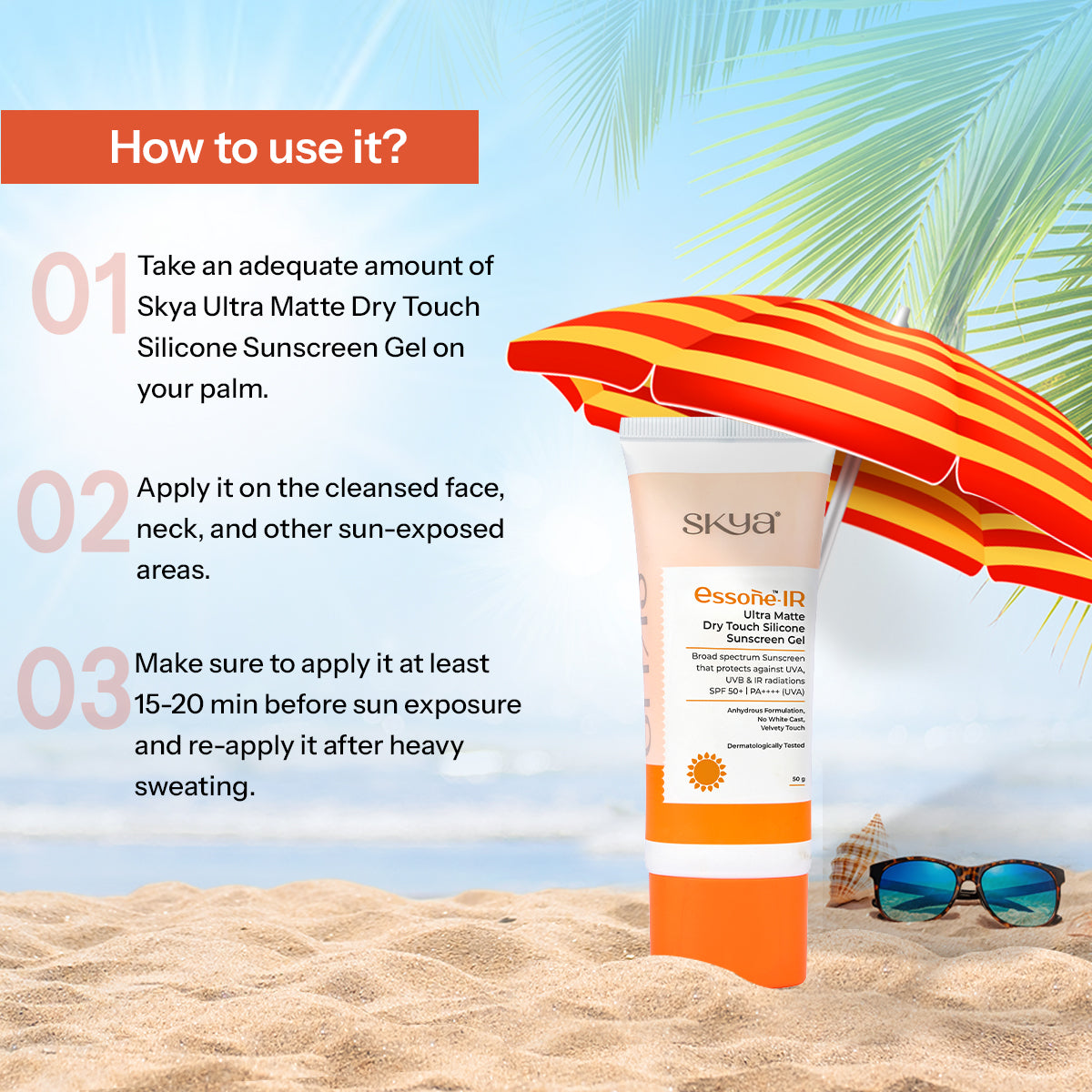 Skya Sunscreen Lotion, Cream & Gel Combo